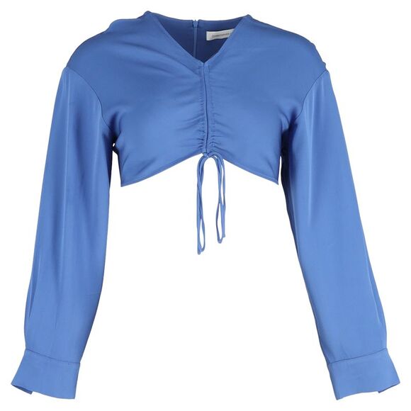 Christopher Esber Long Sleeve Cropped Top in Blue Polyester - Picture 1 of 3